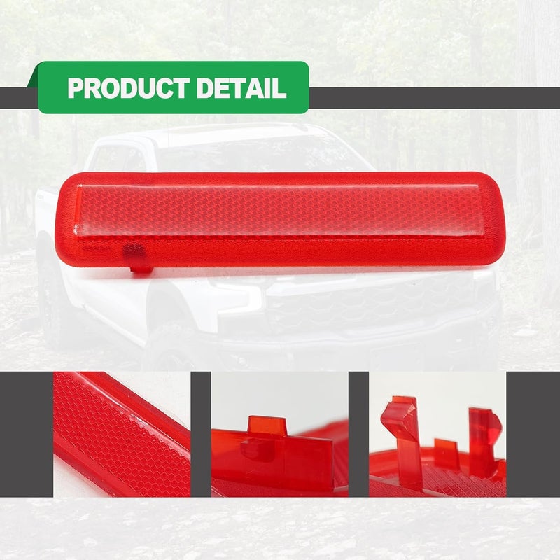 RBOKO 1 Pair Rear Left Driver and Right Passenger Side Door Red Reflector Panel, Safety Alert Light Cover, Compatible with Chevrolet GMC Yukon 2003-2007, Replaces Part # 15183155, 15183156 - Image 3